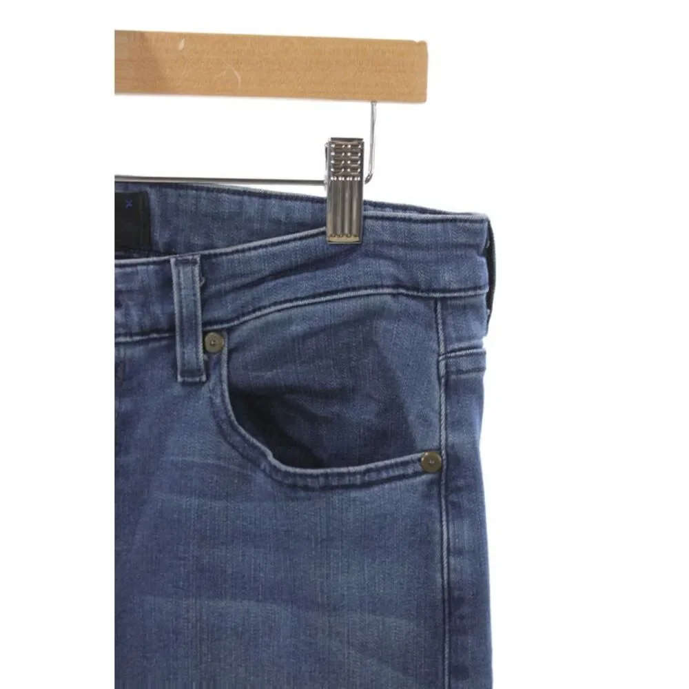 Paige Mens Straight Jeans Blue Cotton Button Casual Size 31